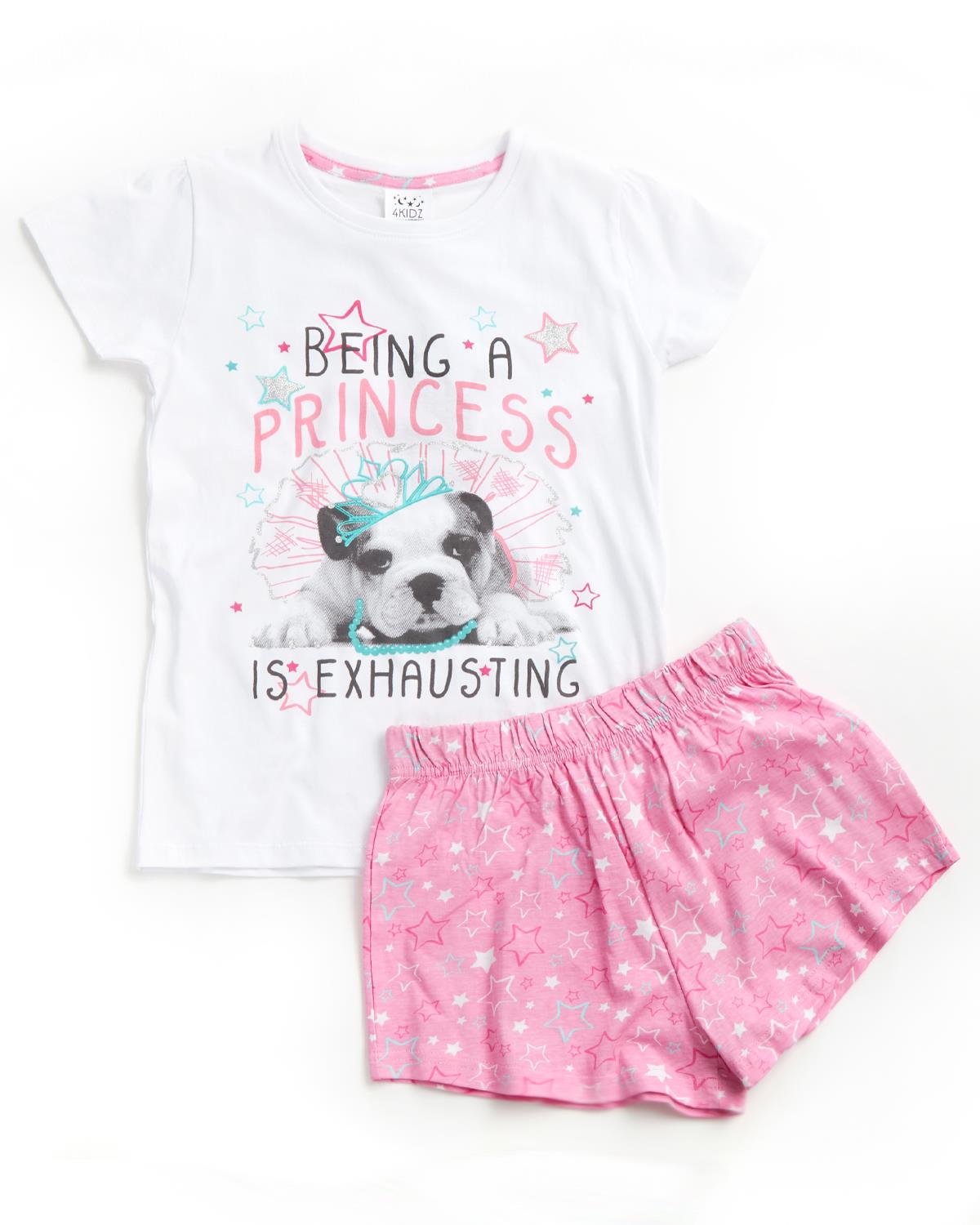 Girls Starry Puppy Princess Short Pyjamas