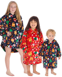 Huggable Kids Christmas Print Oversized Hoodie