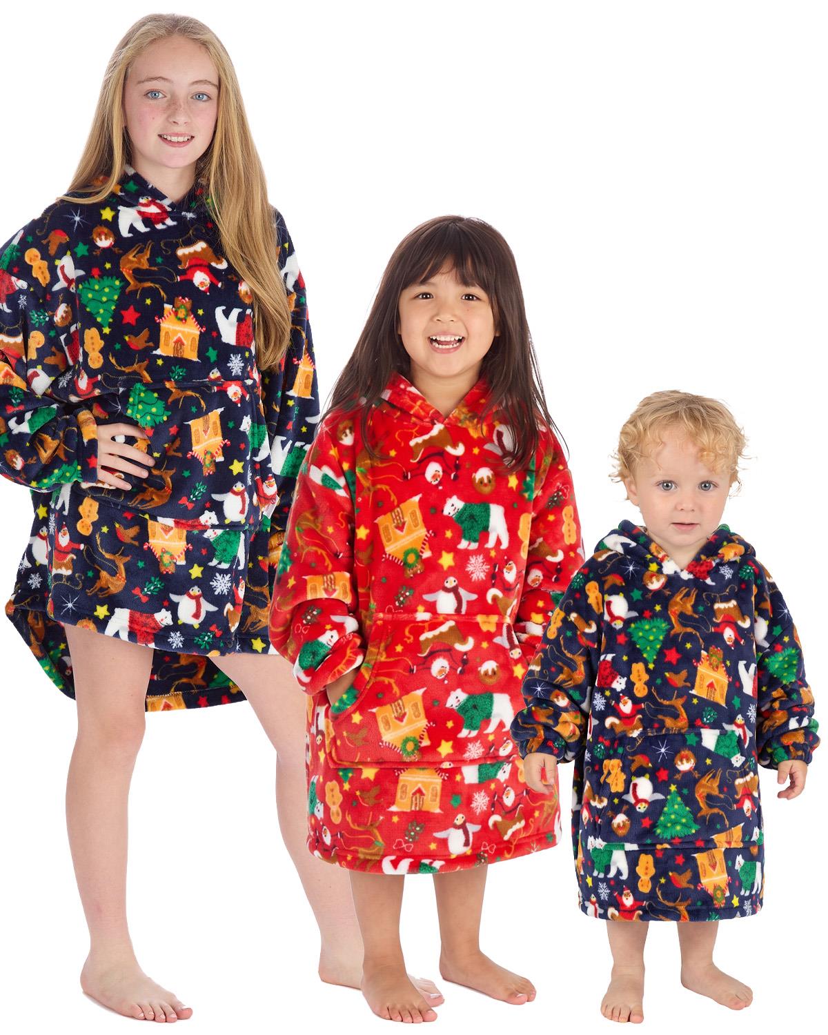 Huggable Kids Christmas Print Oversized Hoodie