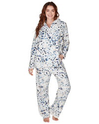 La Marquise Womens 'Blue Leopard' Supersoft Lounge Pyjamas