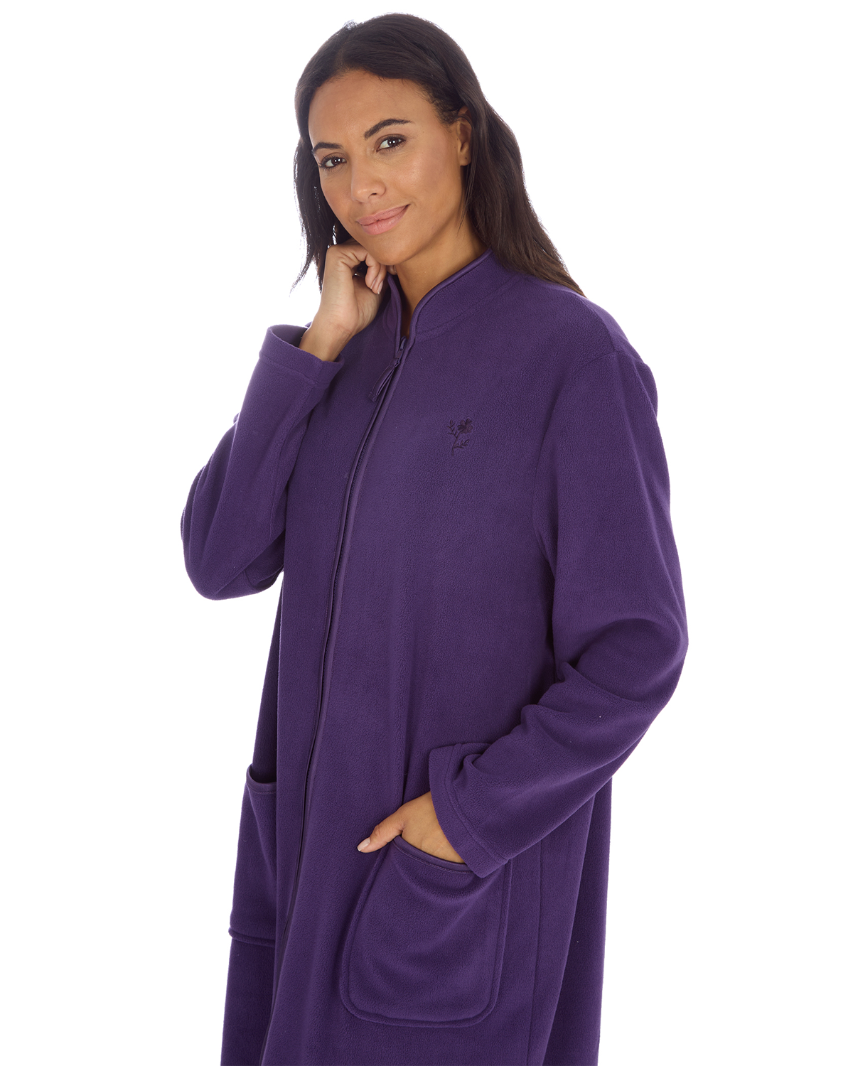 Slumber Hut Womens Zip Fleece Dressing Gown