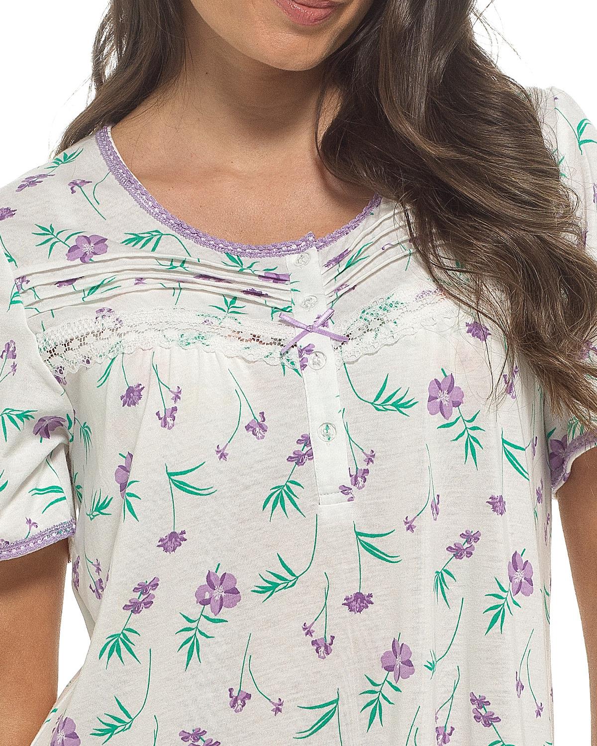 Slumber Hut Womens Short Sleeve Floral Nightie