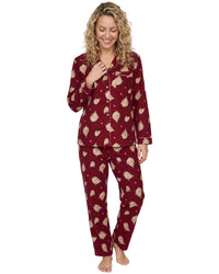 Indigo Sky Womens 100% Cotton Wincyette Button Pyjamas