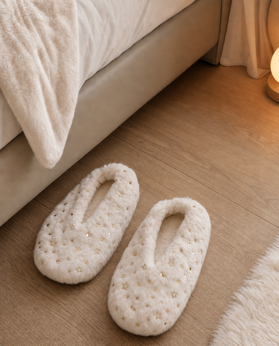 Womens Sherpa Lined Footie Slippers
