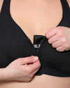 Gemm Womens Zip Sports Bra - Black
