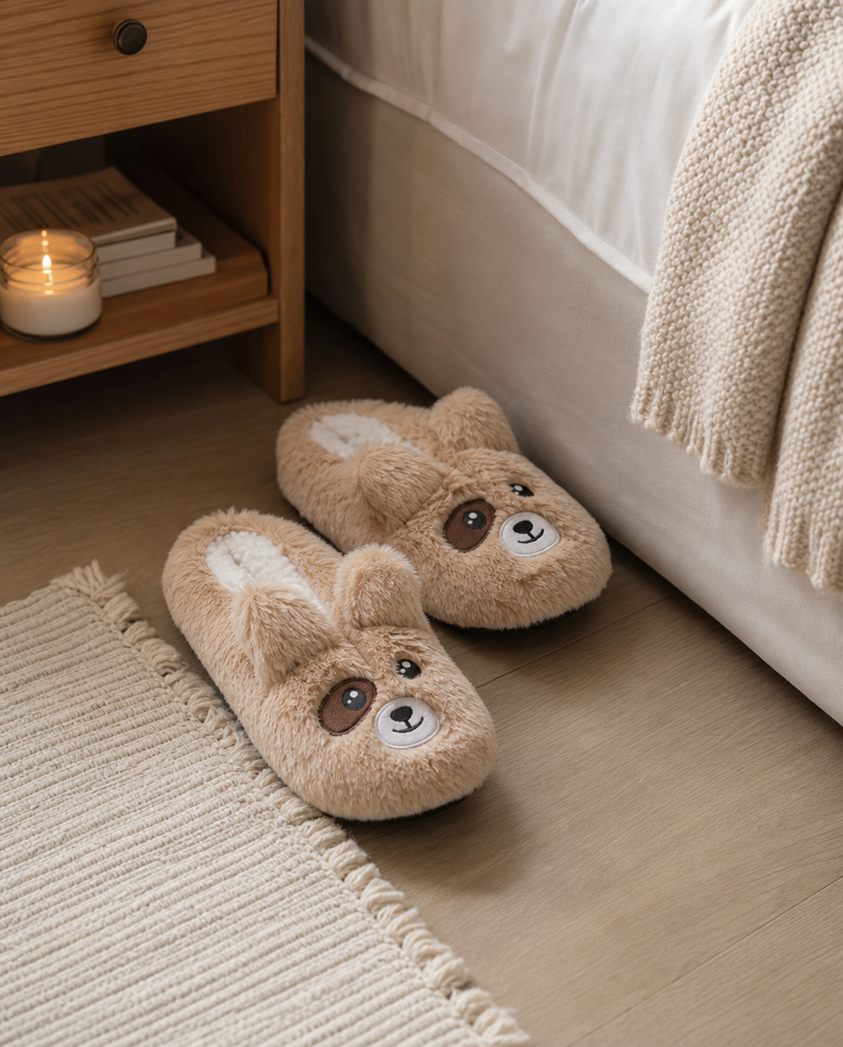 Womens Sherpa Lined Footie Slippers