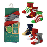 6 Pairs Family Christmas Cotton Rich Socks