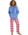 Indigo Sky Womens Fleece Top Check Wincey Pant Pyjamas