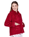 La Marquise Womens Diamond Jacquard Button Fleece Bed Jacket