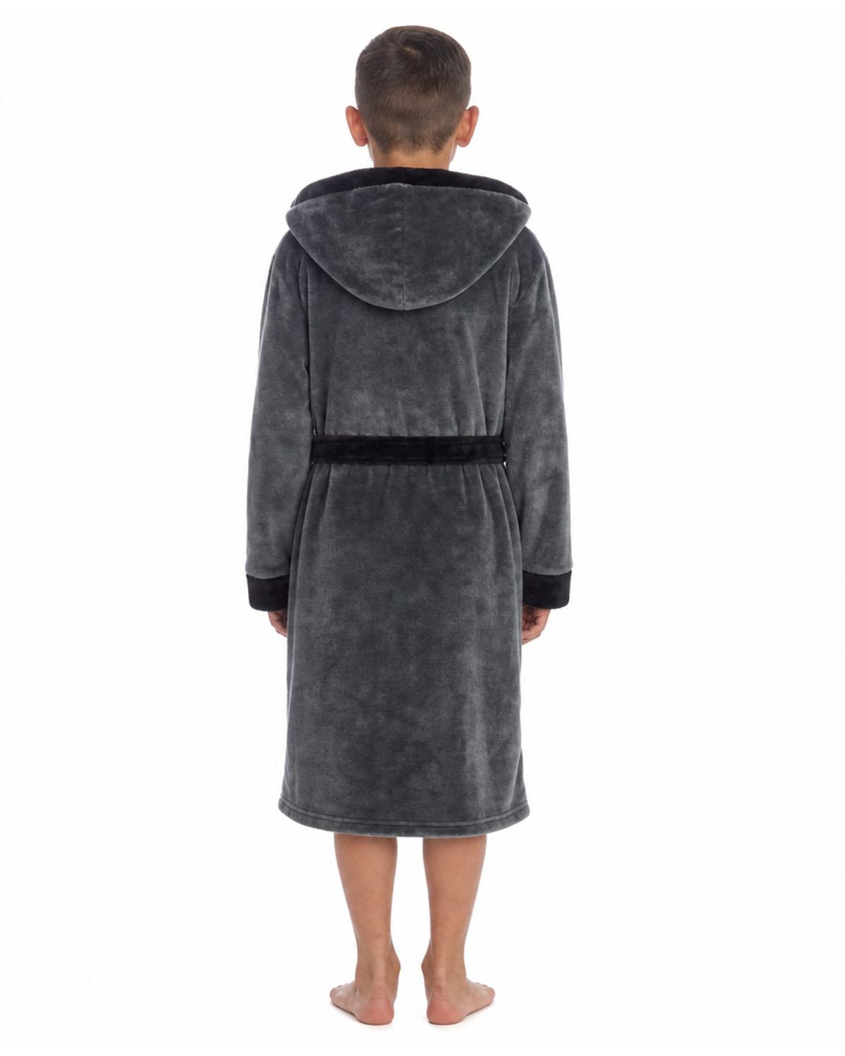 Slumber Hut Boys Contrast Hooded Dressing Gown