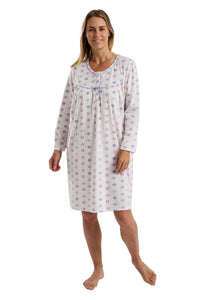 Marlon Womens Geo Floral 40" Fleece Nightdress