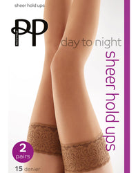 Pretty Polly Womens 2 Pack Day to Night Sheer Hold Ups