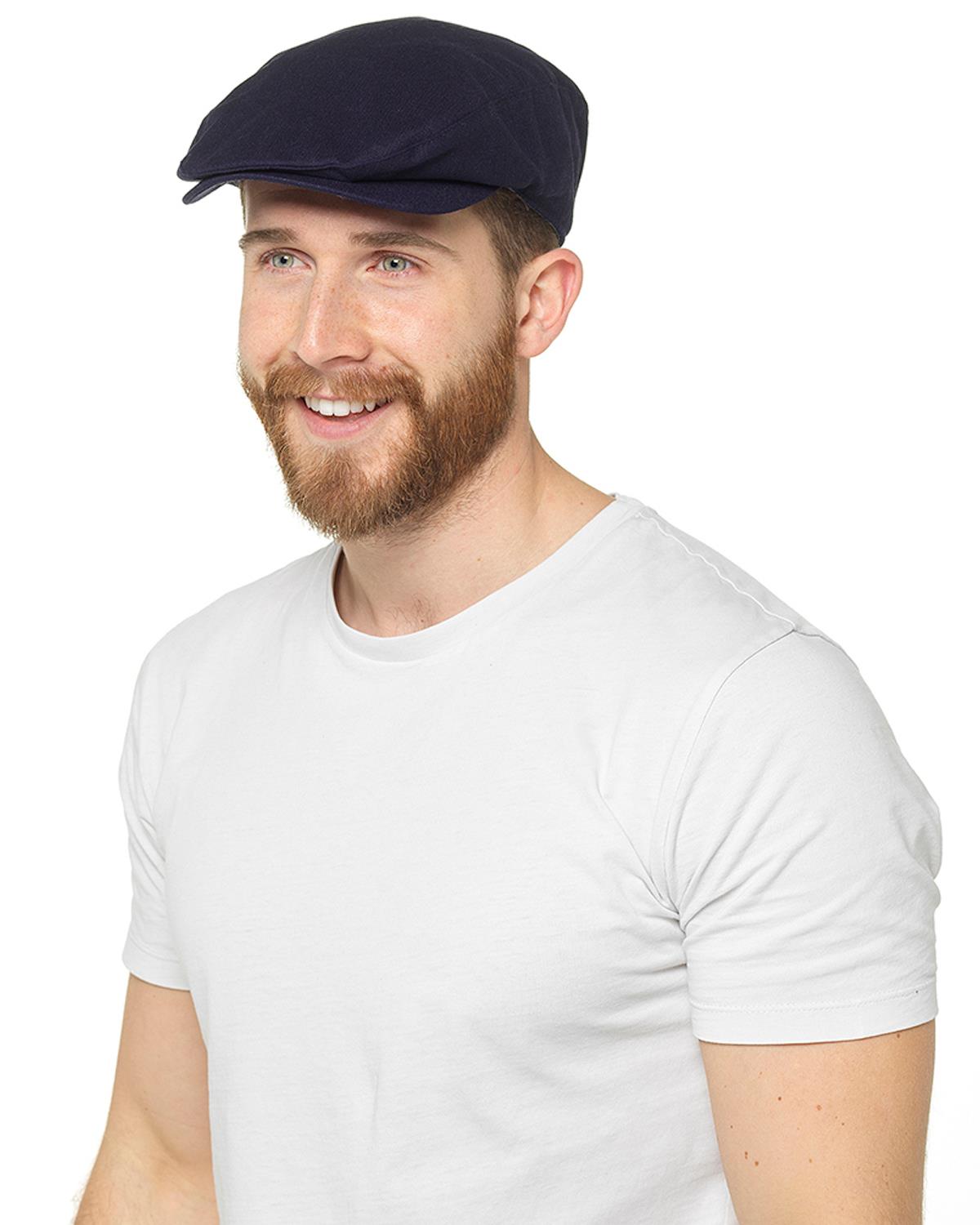 Tom Franks Mens Cotton Linen Flat Cap