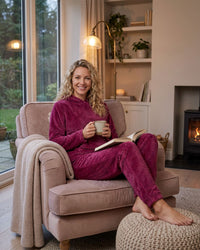 Indigo Sky Womens Zig Zag Fleece Hooded Pyjamas