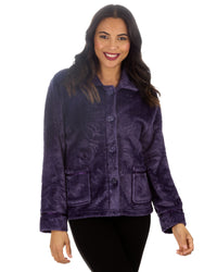 Countess Christie Womens Embossed Button Bed Jacket