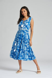 South Beach Womens Floral Print Sleeveless Summer Dress