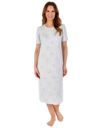 Slenderella Womens Cotton Large Floral 43" Short Sleeve Nightdress