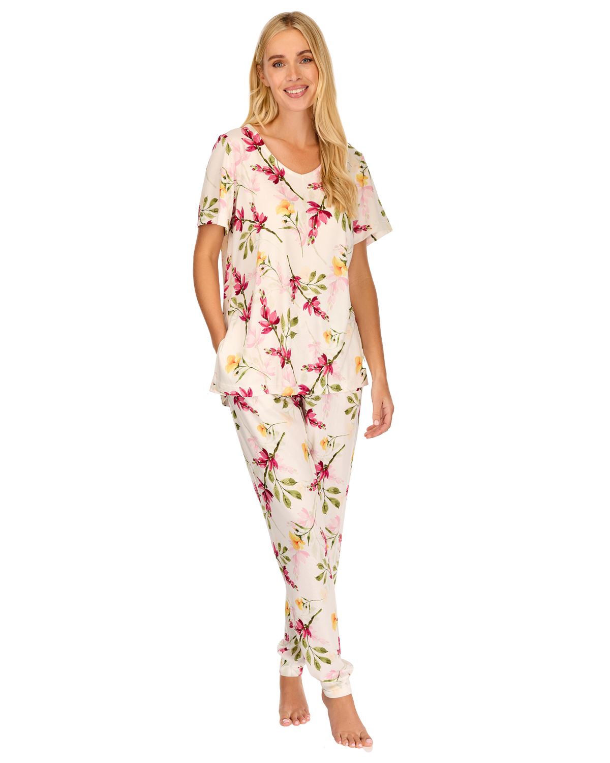 La Marquise Womens 'Berry & Blue' Short Sleeve Pyjamas