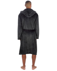 Huggable Mens Contrast Flannel Fleece Hooded Robe