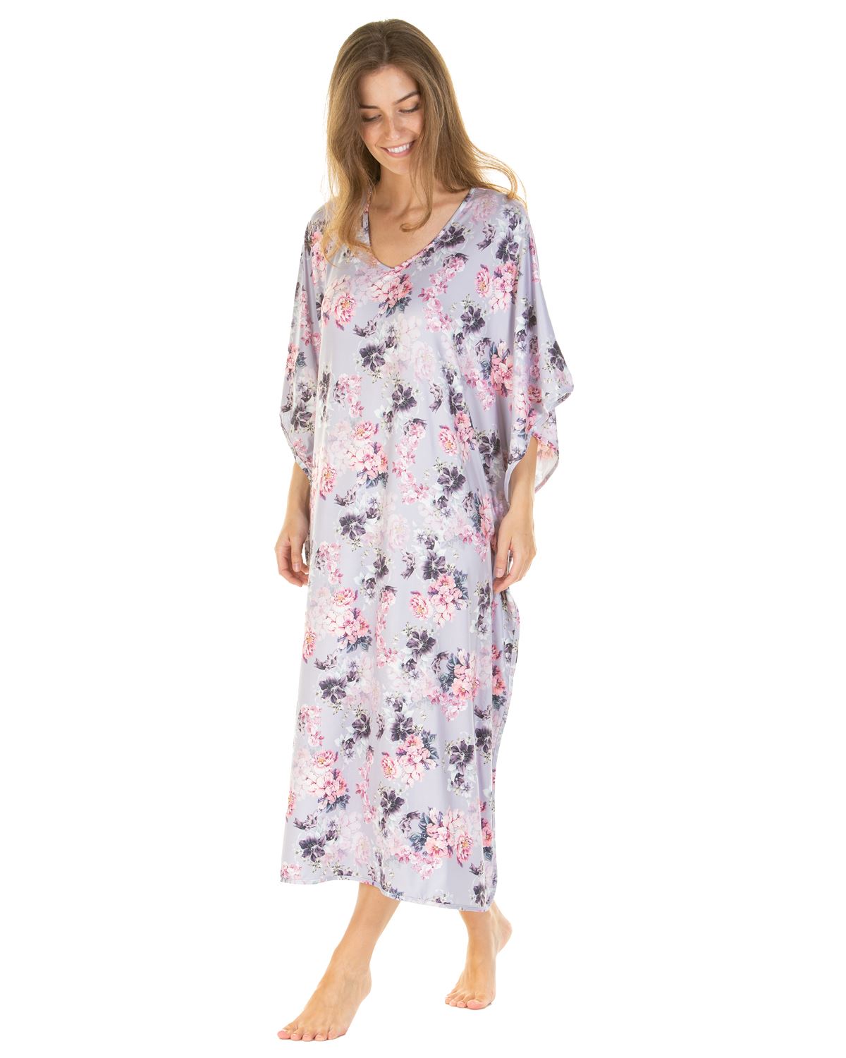 La Marquise Womans Silkyknit Floral Garden Kaftan