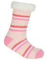Forever Dreaming Womens Sherpa Lined Striped Fleece Lounge Socks