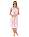 Slenderella Womens 40" Large Floral Sleeveless Cotton Nightie