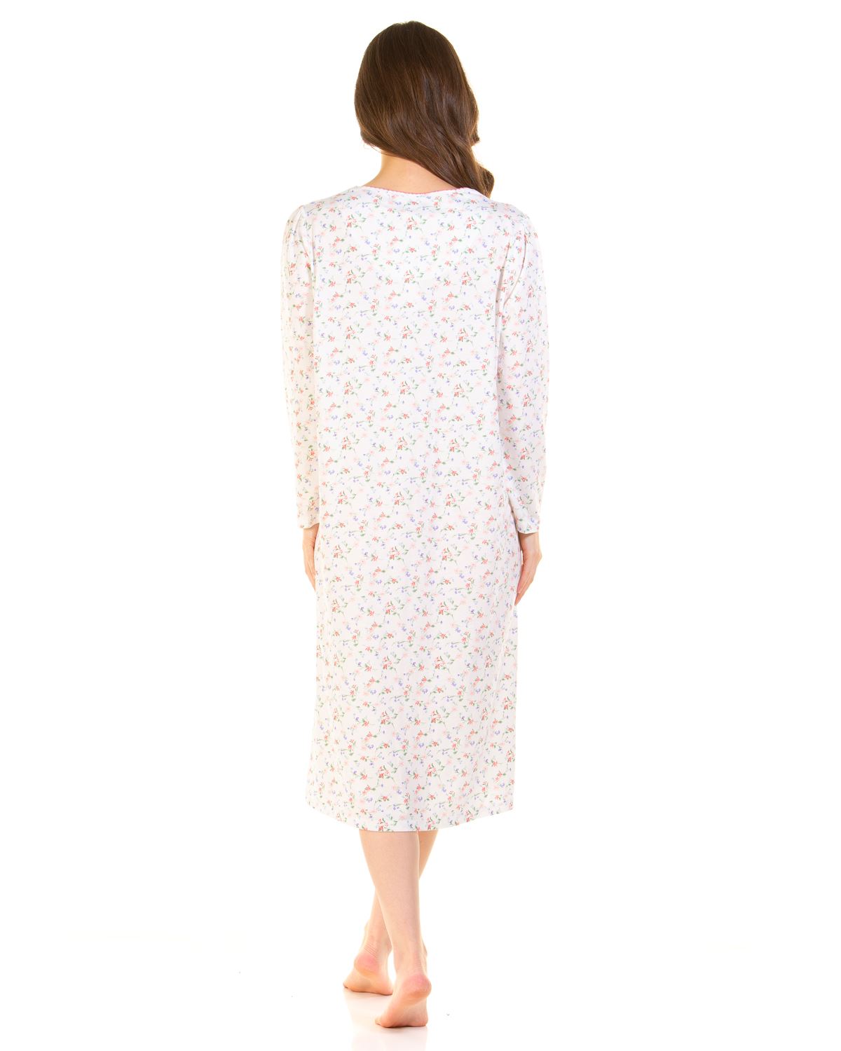 La Marquise Womens Pleated Susan Long Sleeve Nightie
