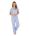 Slenderella Womens Short Sleeve Textured Woven Pyjamas