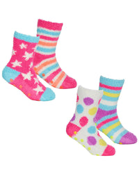 4 Pairs Girls Spots & Stars Cosy Socks