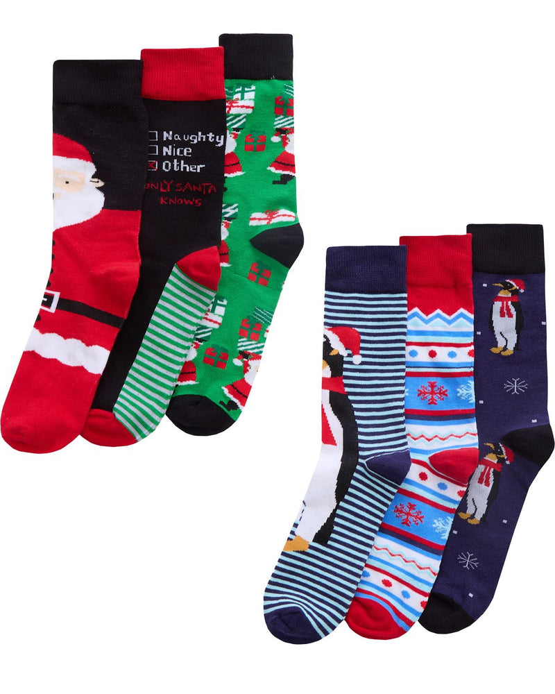 6 Pack Family Christmas Socks