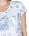 La Marquise Womens Vintage Bouquet Short Sleeve 43" Jersey Nightie