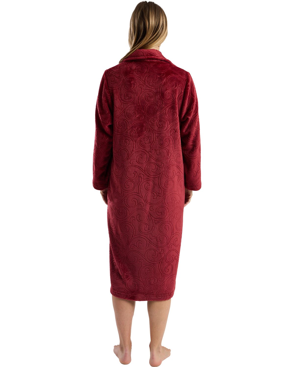 Marlon Womens Swirl Fleece Zip Housecoat