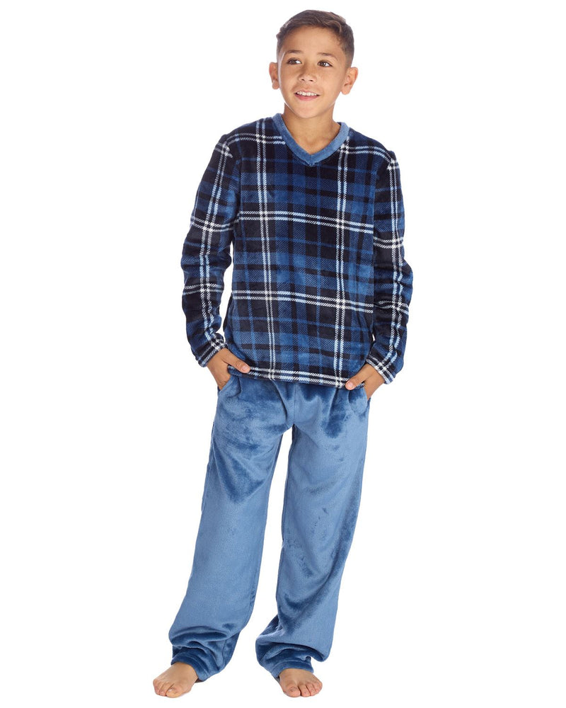 Cargo Bay Boys Polished Fleece Check Pyjamas