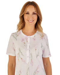 Slenderella Womens 42" Calla Lily Short Sleeve Nightdress