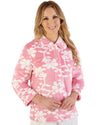 Slenderella Womens 3/4 Sleeve Floral Flannel Fleece Bedjacket