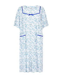 La Marquise Womens 'Moonlit Tulip' Short Sleeve Button Nightdress