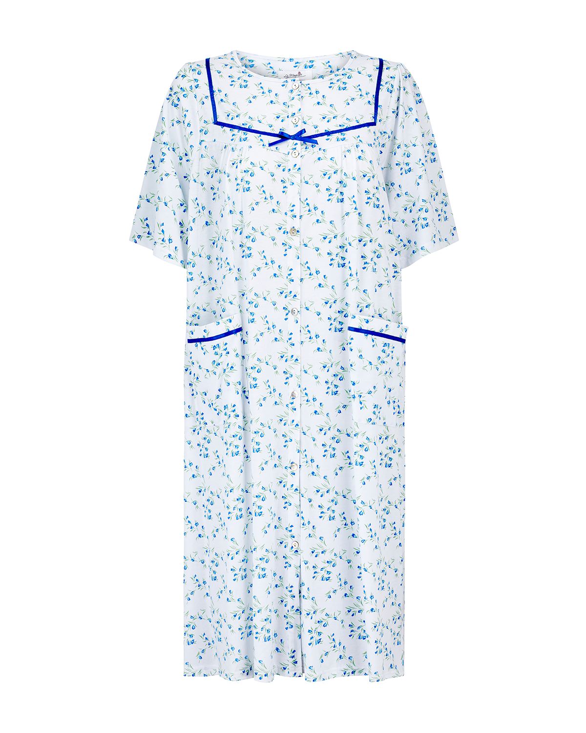 La Marquise Womens 'Moonlit Tulip' Short Sleeve Button Nightdress