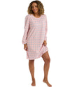 Indigo Sky Womens Fleur Geo Polished Fleece Nightshirt