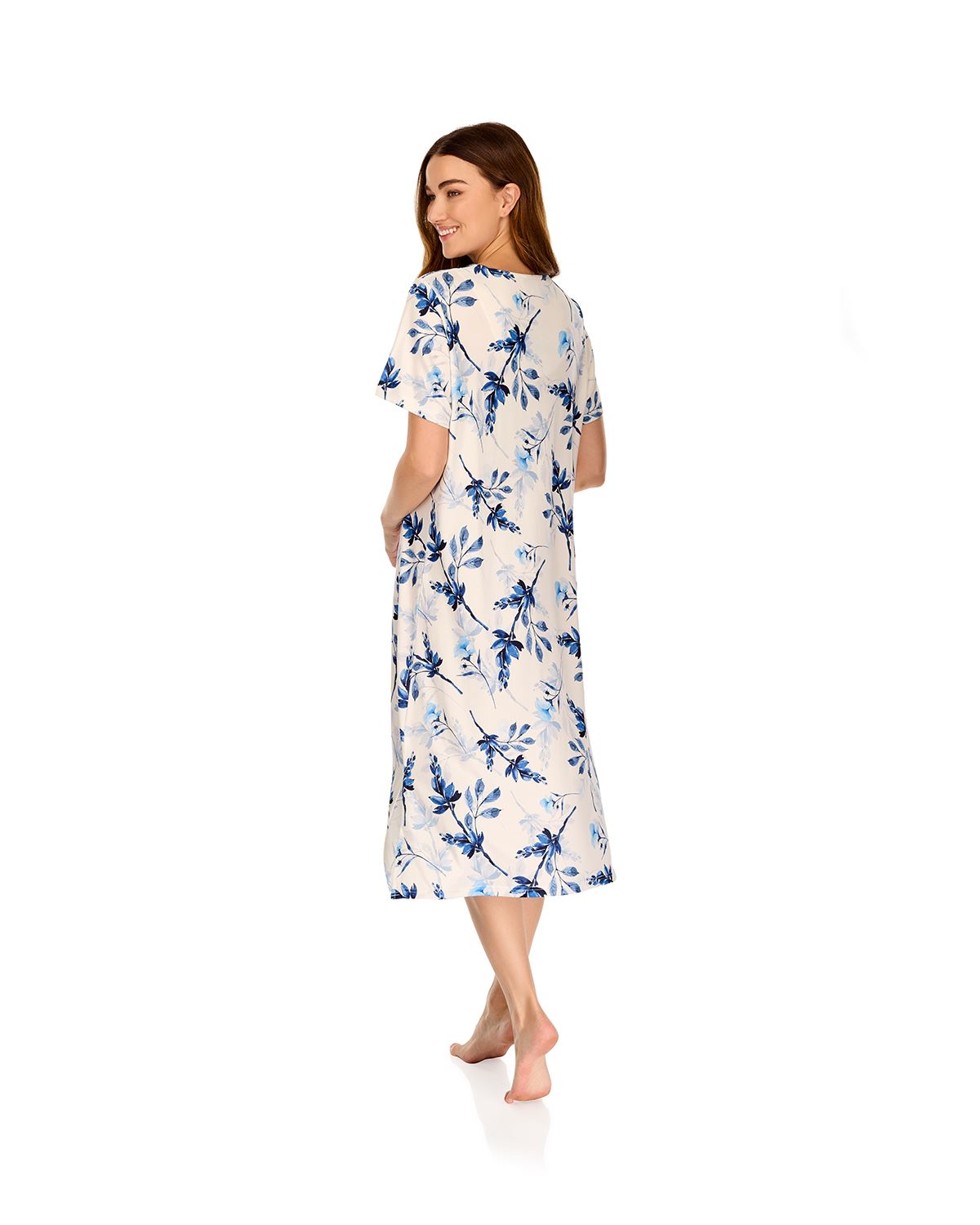 La Marquise Womens 'Berry & Blue' 43" & 50" Short Sleeve Nightie