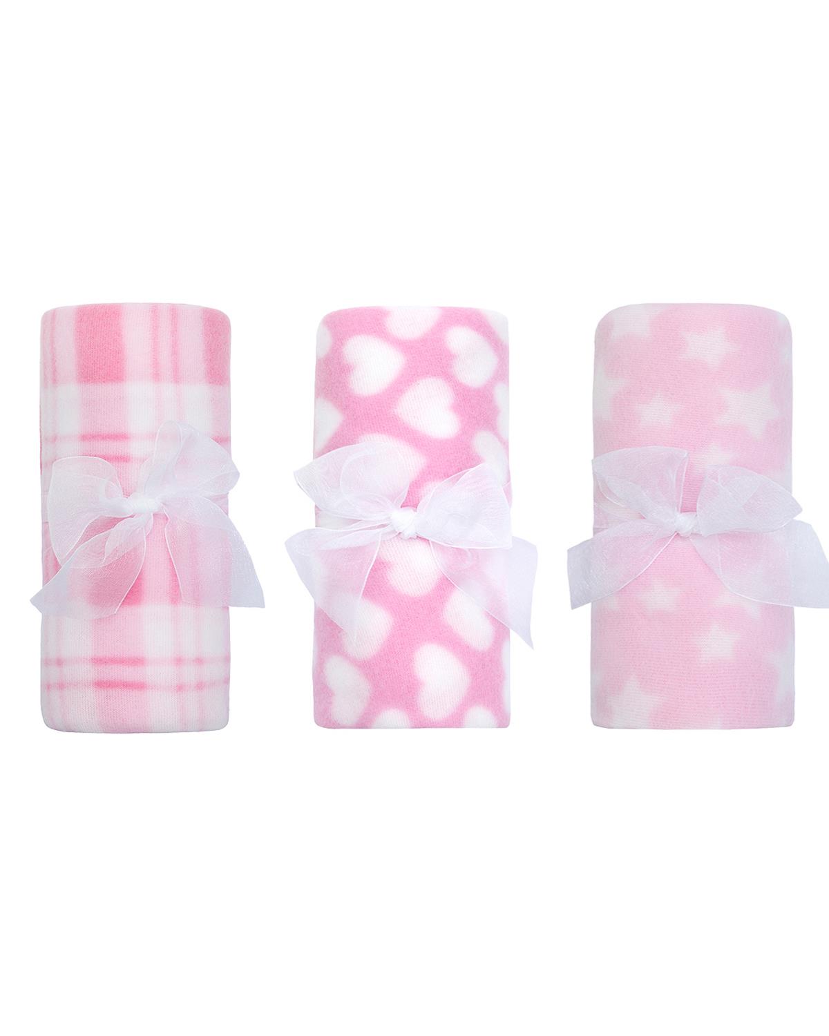 QT Baby 3 Pack Fleece Blanket Set