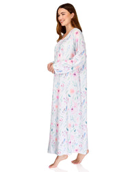 La Marquise Womens 'Watercolours' 43" & 50" Long Sleeve Jersey Nightie