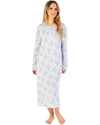 Slenderella Womens Bamboo Cotton Floral 45" Long Sleeve Nightdress