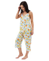 Indigo Sky Womens Lemon Fruit Cropped Pyjamas