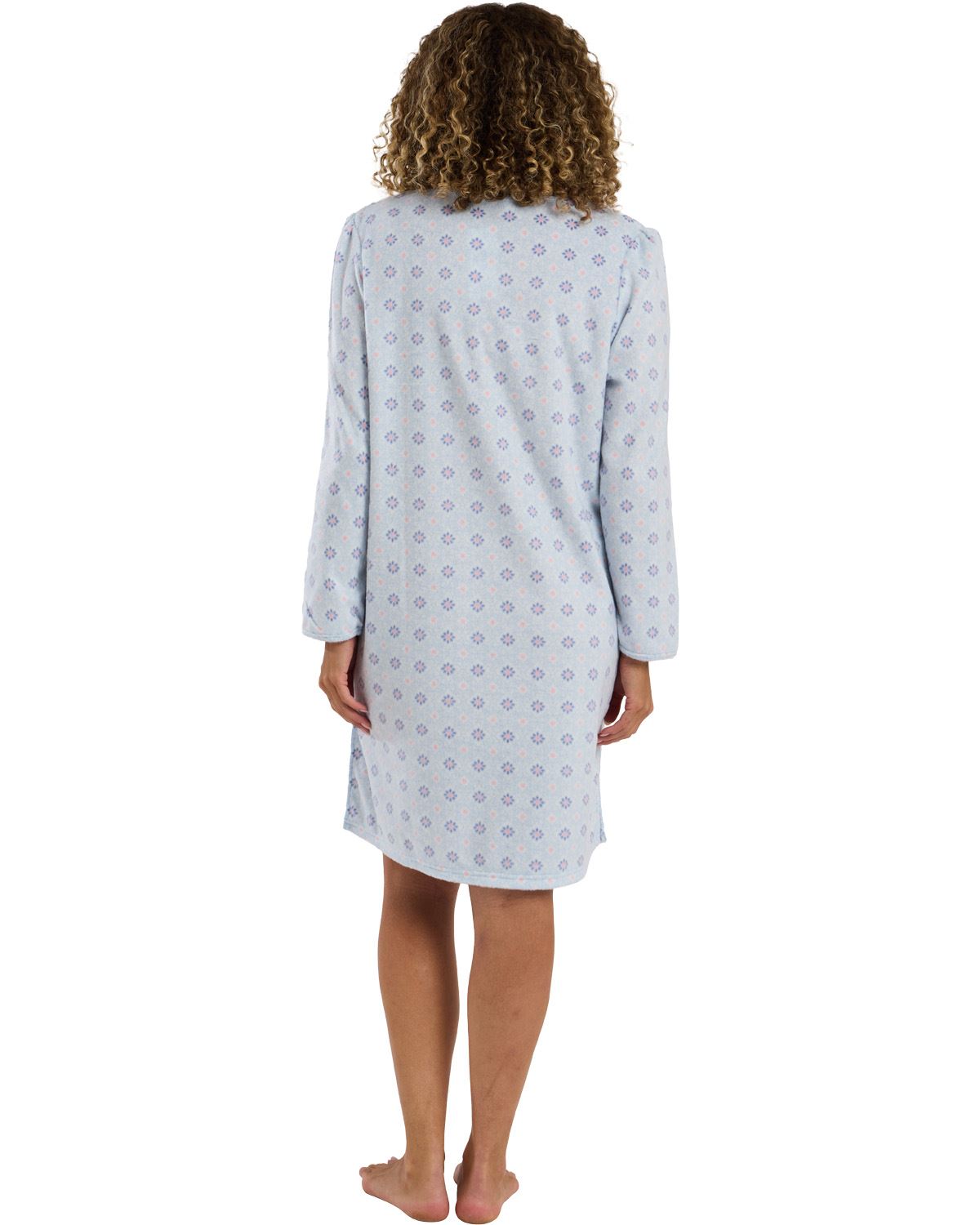 Indigo Sky Womens Fleur Geo Polished Fleece Nightshirt