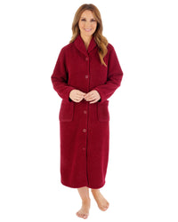 Slenderella Womens Soft Waffle 46" Button Through Housecoat