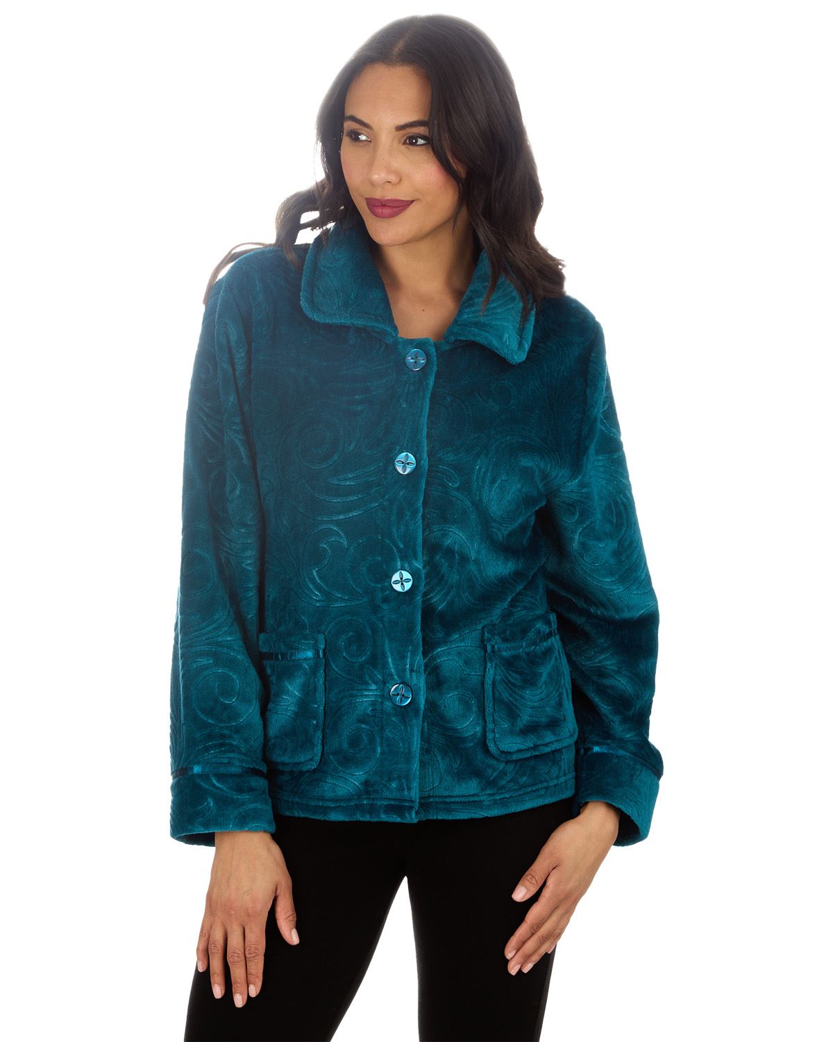 Ladies Embossed Button Bed Jacket
