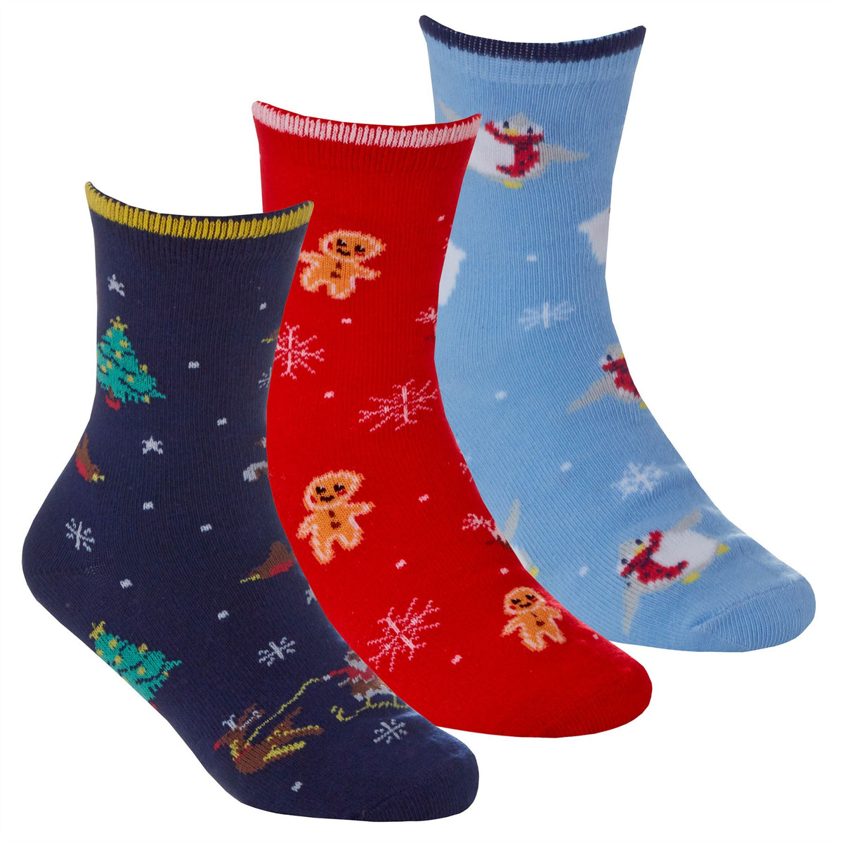 6 Pairs Family Christmas Cotton Rich Socks