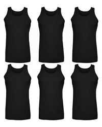 Slumber Hut Mens 6 Pack 100% Cotton Jersey Vests