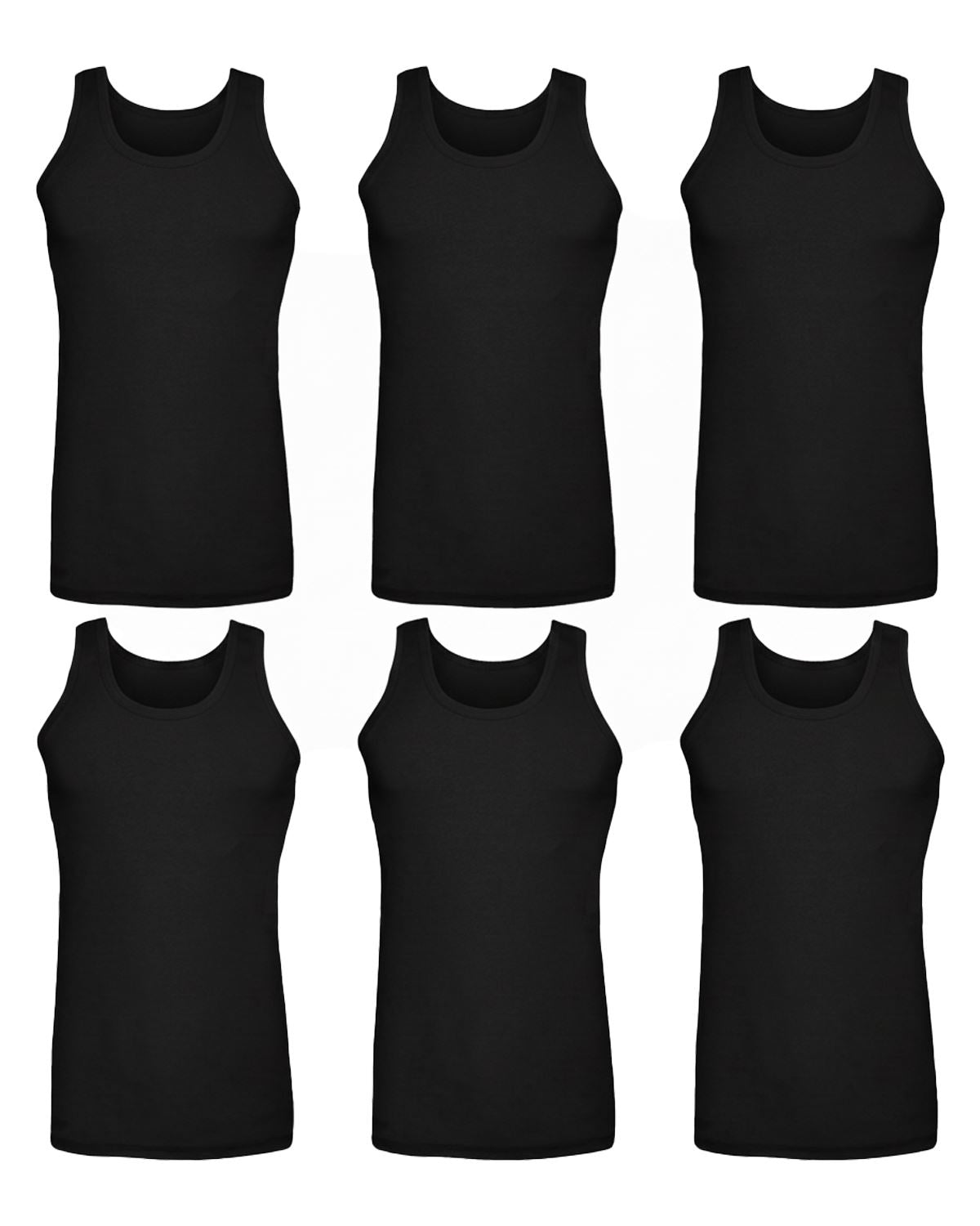 Slumber Hut Mens 6 Pack 100% Cotton Jersey Vests