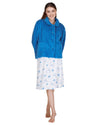 La Marquise Womens Diamond Jacquard Button Fleece Bed Jacket